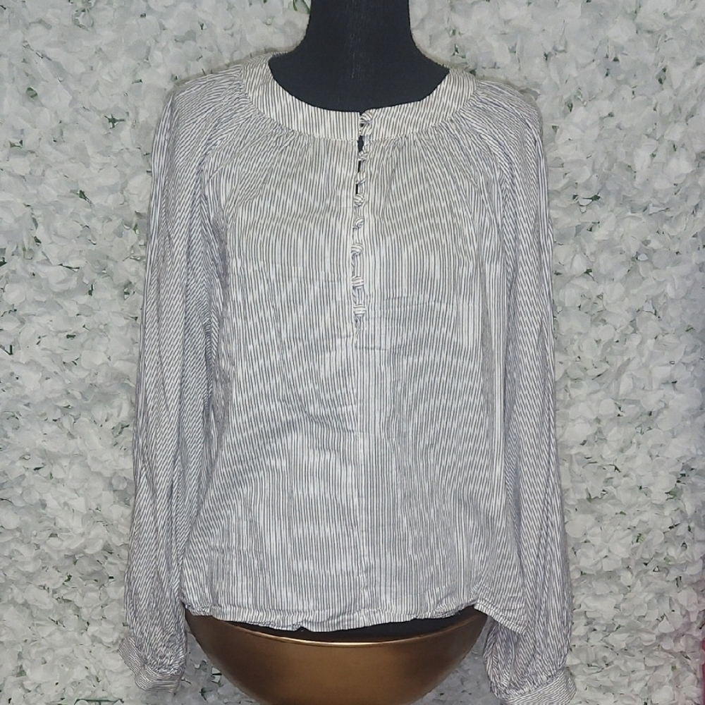 Striped White Blouse